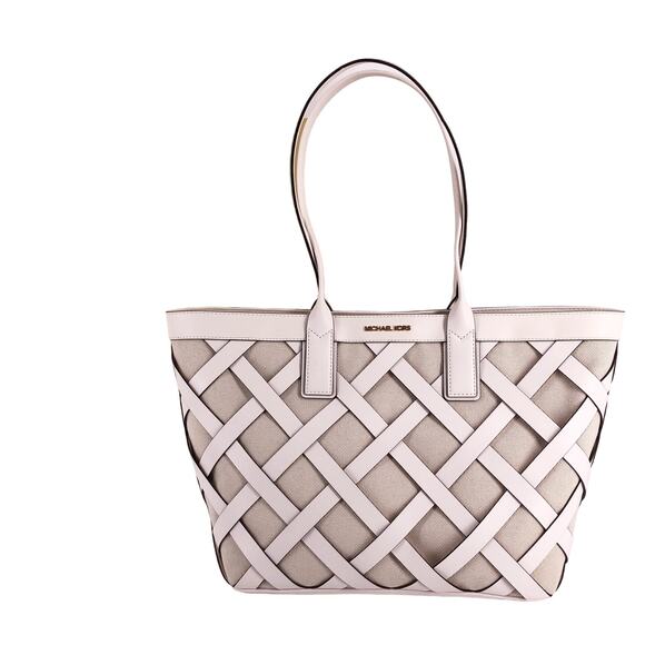 MICHAEL KORS NWT Sienna Large Tote bag handbag purse leather & canvas - Picture 2 of 12